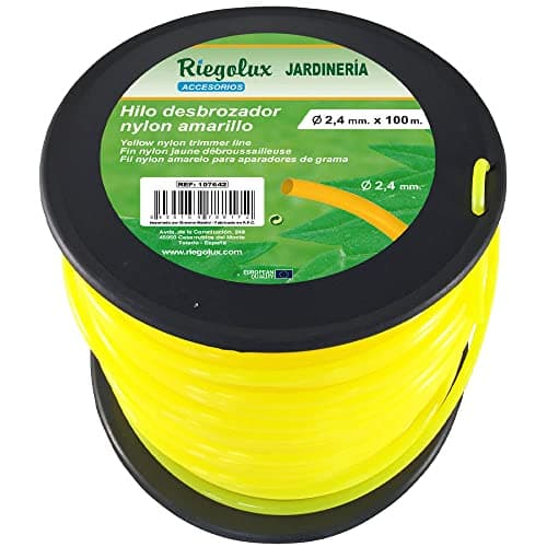 Riegolux 107642 Filo Decespugliatore Nylon Rotondo, Giallo, 2,4 mm x 100 m