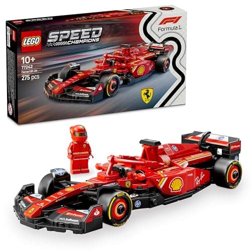 LEGO Speed Champions Auto da Corsa Ferrari F1 SF-24 Giocattolo da Collezione con Minifigure del Pilota di Formula 1 - Modello per Bambini da 10 Anni o per Adulti Fan degli Sport Automobilistici 77242