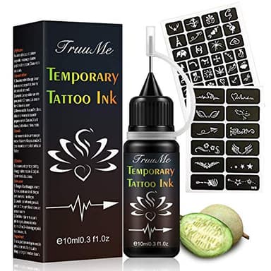 Tattoo Ink, Inchiostro del Tatuaggio, Tatuaggi Temporanei, Jagua Gel, Freehand Ink Tattoo, Temporary Tattoo Ink, Jagua Fruit Gel/Ink con stencil per tatuaggi di design speciale