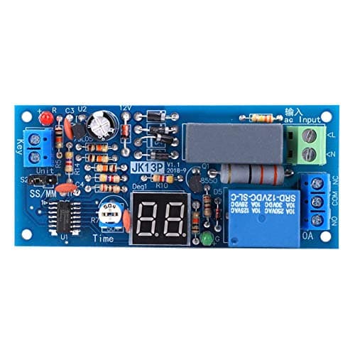 Fafeicy Modulo Relè Temporizzatore Di Ritardo 220v Ca, Tubo Digitale Rosso a 2 Cifre, Relè Temporizzato, Intervallo Di Tempo 1-99 Secondi / 1-99 Minuti, Ritardo Autobloccante Ritardo