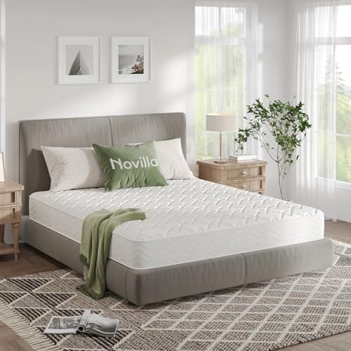 Novilla Materasso 140x190, Materasso Matrimoniale a Molle e Schiuma Altezza 20cm, Materasso a Molle Insacchettate Sostegno Perfetto, Confortevole e Traspirante, Durezza Media