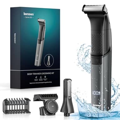 Rasoio Elettrico Corpo Uomo 100 Minuti di Autonomia kensen Rasoio Corpo Uomo Impermeabile 2 In 1 Depilatore Intime Wet&Dry Rasoio Parti Intime con Pettini Regolabili 1-10 mm per Corporeo
