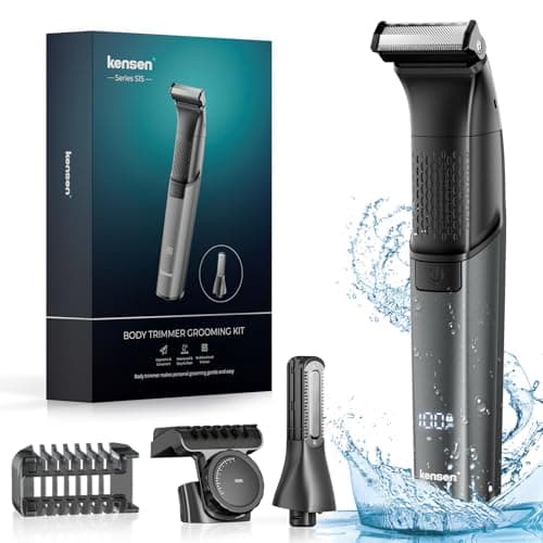 Rasoio Elettrico Corpo Uomo 100 Minuti di Autonomia kensen Rasoio Corpo Uomo Impermeabile 2 In 1 Depilatore Corpo Uomo Wet&Dry Rasoio Parti Intime Uomo con Pettini Regolabili 1-10 mm per Viso&Corpo
