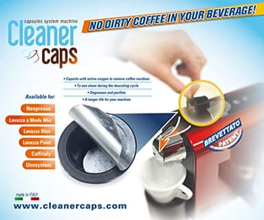 Kit di pulizia completa Cleanercaps compatibile e adatto per tutte le macchine nespresso, Krups,DeLonghi gruppo erogatore e decalcificante