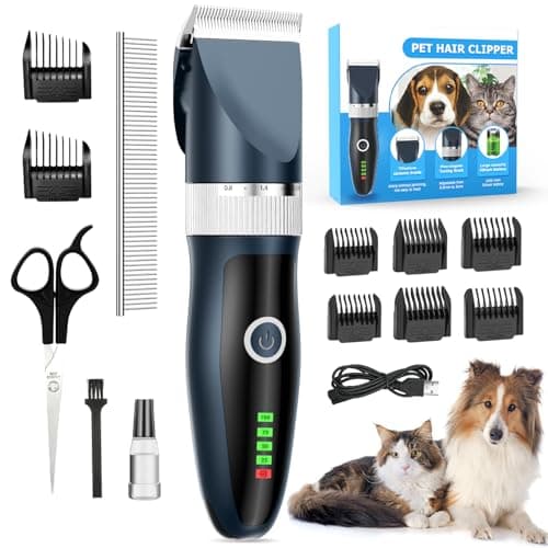 ETROBOT Kit Tosatrice per Cani Professionale, Rasoio Pelo Lungo per Gatti Macchinetta,Tosatore Elettrico per Impermeabile IPX7 Lavabile Ricaricabile