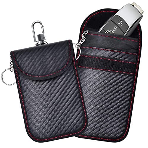 Custodia Per Chiavi Auto Anti Rfid, 2 Pezzi Anti Rfid Car Key Pouch, Protezione Dal Furto Di Segnale, Protezione Da Hacking, Faraday Keyless Schermatura (Struttura In Fibra Di Carbonio) Nero