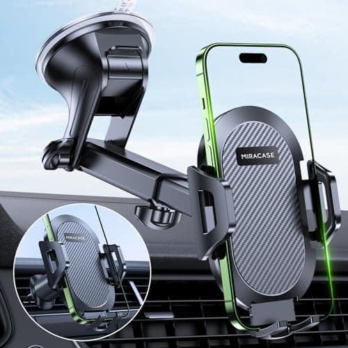 Miracase Porta Cellulare Auto [Ultra Stabile & Potente Ventosa] Supporto Telefono Auto per Cruscotto & Parabrezza & Presa D'aria [3 in 1] Porta Telefono con iPhone Samsung Xiaomi Altri Smartphone
