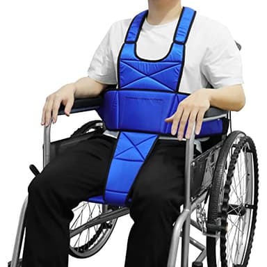 [LOSCHEN] Cintura per sedia a rotelle, antiscivolo, traspirante, accessorio per sedia a rotelle contro il ribaltamento, adatta per anziani e pazienti con mobilità ridotta (blu)