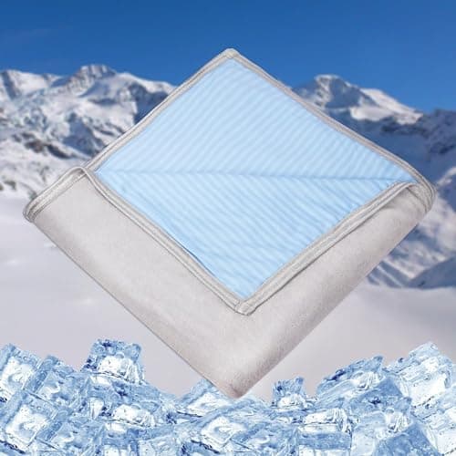Uplayteck Coperta Estiva Fresca 150X200 cm, Arc-Chill Japan Coperta di raffreddamento Q-Max>0,44 Traspirante, Morbida Coperta Reversibile 2 e 1,Coperta Rinfrescante per Sonno, Divano e Casa (Blu)