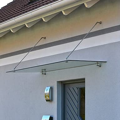Home Deluxe Pensilina 'RENMA' Compresi gli accessori in acciaio inossidabile I Tettoia , Tettoia per Porta, Pensilina Copriporta, Parapioggia Tettoi