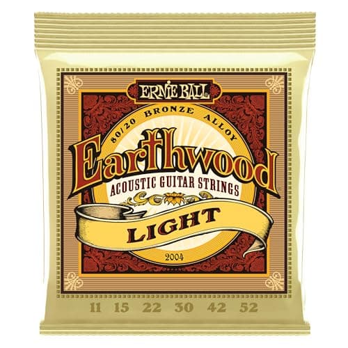 Ernie Ball, Earthwood Light 80/20 Bronze, Corde per chitarra acustica,diametro 11-52