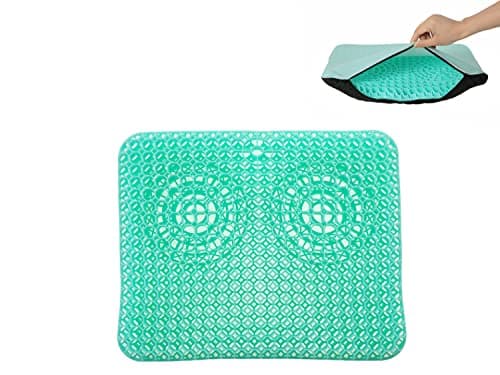 Hjkiopc Cuscino multifunzionale in gel,per aiuta ad alleviare l'affaticamento dell'anca,cuscino gel traspirante anti decubito ergonomico sedute prolungate,adatto sedia a rotelle/auto/ufficio(verde)