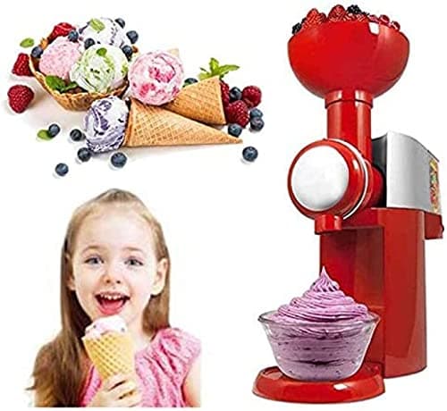 Gelatiere Per La Casa, Con Congelatore Incorporato, Macchina Automatica Per La Produzione Di Sorbetti Allo Yogurt Gelato Da 800 Ml, Macchina Per Gelatiere Per Frullatore Portatile Domestico,Rosso,