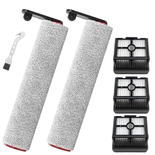 DianSung Spazzole Rullo Parti di ricambio per per Dreame H12 Pro/ H12 Dual aspirapolvere per liquidi e asciutti, set di accessori 2 Rulli per spazzole + 3 Filtri + 1 Spazzola per la pulizia