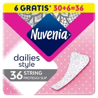 Nuvenia - Proteggi Slip Dailies Style - Massima Protezione e Bordi Flessibili - Confezione da 36 Salva Slip