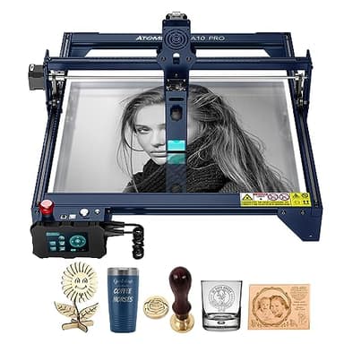 ATOMSTACK A10 PRO Incisore Laser 50W, taglio laser e incisore laser legno, Potenza di uscita 10W, Laser Cutter fai da te Incisione Offline e Controllo Touch, per Legno Metallo Acrilico Pelle Ceramica