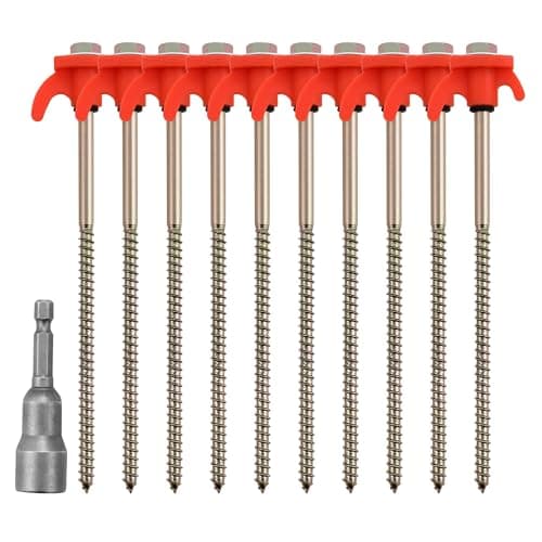 10 pezzi Picchetti per tenda,Picchetti tenda in metallo per esterni,Picchetti per tenda Zincati, Ganci per tenda per terreni duri e Legno
