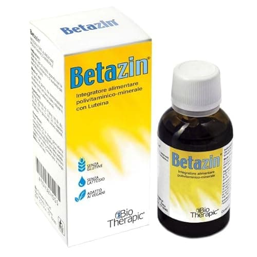 BETAZIN | Vitamine e Minerali per BAMBINI | Integratore MULTIVITAMINICO con Iodio e Zinco per le Difese Immunitarie |Con Luteina per gli occhi | Flacone da 30 ml con Contagocce (1)