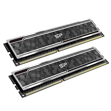 Silicon Power SP016GXLZU320BDAJ5 - Modulo di memoria RAM DDR4 da 16 GB (2 x 8 GB) 3200 MHz (PC4 25600) CL16 1,35 V per desktop con dissipatore di calore, grigio mimetico