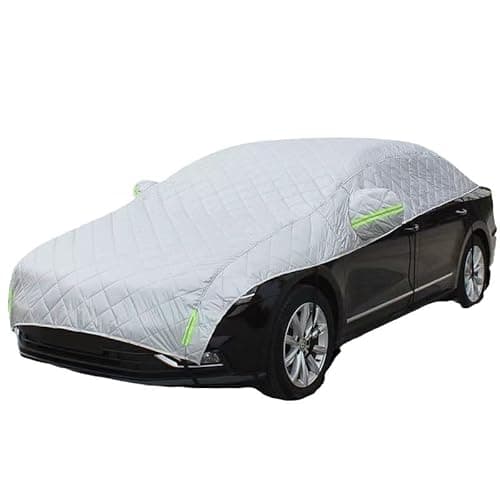 Telo copriauto per esterni, antigrandine, mezza copertura invernale per grandine, con strisce riflettenti imbottite, coperture universali impermeabili e traspiranti per SUV, berline, berline e berline