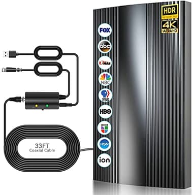 Antenna TV Interna,Potente Amplificatore Interno Antenna TV,600KM Gamma 360° Ricezione del Segnale Antenne HDTV Digitale per 1080P 4K