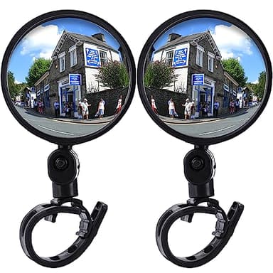 2 Pezzi Specchietto Bici,Specchietto Retrovisore per Bicicletta,360 ° Ruotabile Regolabile,per Manubrio 15-35mm,Specchietti per Bici per E-Bike, MTB, Bici da Strada (Stile 2)