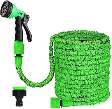 CLMCL Tubi flessibili da giardino espandibili da 7,5m, espandibile da giardino, tubo flessibile per acqua estensibile per casa, prato auto, con ugello professionale a 8 funzioni (7,5m, verde)
