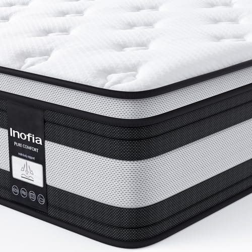 Inofia Materasso H3/H4, 28 cm, a 7 zone, a molle insacchettate, certificato Öko-Tex (90 × 190)