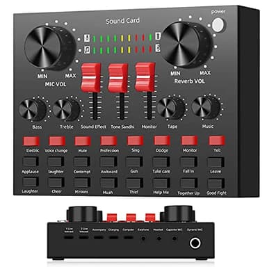 SCHEDA AUDIO ESTERNA BLUETOOTH MIXER EFFETTI AUDIO SOUND CARD CHANGER KARAOKE SMARTPHONE PC