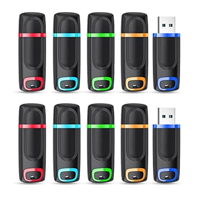 Vansuny 10 Pezzi Chiavetta USB 2.0 8GB, Penna USB 8 GB con Indicatore LED, Pen Drive 8 Giga con Cappuccio Protettivo, Memoria USB 2.0 per PC/Laptop/Notebook