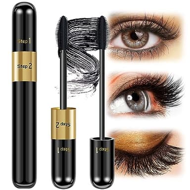 DRMODE Mascara Volumizzante e Allungante, Mascara Waterproof Nero con Fibre Allunganti Mascara Effetto Ciglia