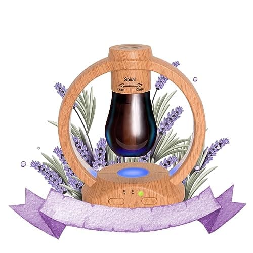 Adirigo Diffusore di aromi senza fili, diffusore di oli essenziali senza acqua, tre modalità di nebulizzazione e quattro luci LED colorate per casa, camera da letto, bagno, set di tre bottiglie di