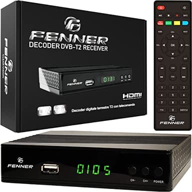 Decoder DVB-T2 HD 1080p SINTONIZZAZIONE AUTOMATICA HDMI HEVC Main 10 Bit H265 DOLBY-DIGITAL+ (aggiornamento disponibile "Manuale di installazione (PDF)" IL DECODER NON REGISTRA