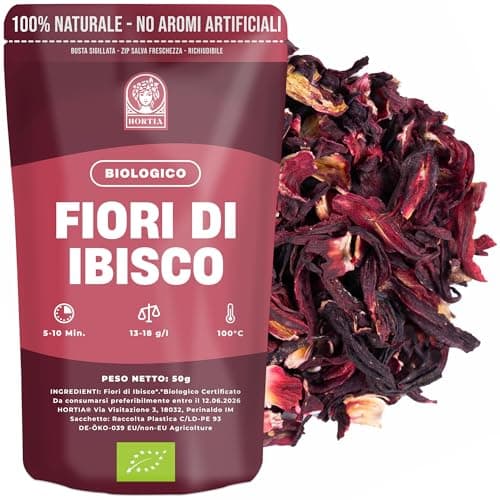 IBISCO | Tisana Drenante ai Fiori d'Ibisco | Infuso Diuretico ed Antiossidante | Karkade Petali Interi | Confezione Regalo Salva Aroma