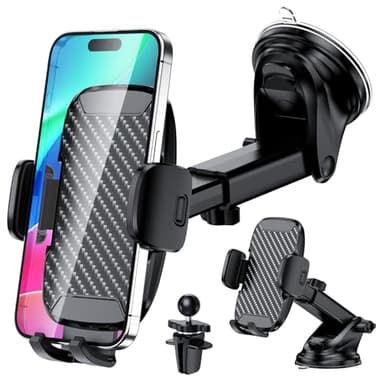 Vexloria Porta Cellulare Auto, Supporto Telefono Auto Universale, [Potente Ventosa] Porta Telefono Auto Per Il Cruscotto & Presa d'Aria Automobile e Parabrezza Adatto a Tutti Smartphone da 4-7"