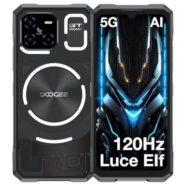 DOOGEE Blade GT 5G Rugged Smartphone, 2025 Newest Telefono Indistruttibile con Effetti di Luce LED Dinamici, Dimensity D7050, 32GB+256GB, 6.72" FHD+120Hz, 48MP, 5500mAh, NFC/Face ID/Fingerprint/WiFi6