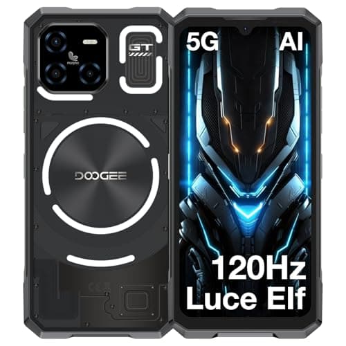 DOOGEE Blade GT 5G Rugged Smartphone, 2025 Newest Telefono Indistruttibile con Effetti di Luce LED Dinamici, Dimensity D7050, 32GB+256GB, 6.72" FHD+120Hz, 48MP, 5500mAh, NFC/Face ID/Fingerprint/WiFi6