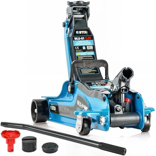 Cric Sollevatore idraulico 2,5T - Idraulico a carrello LS-01 per auto sportive e SUV, profilo basso 85 mm, altezza max 365 mm, struttura robusta in acciaio
