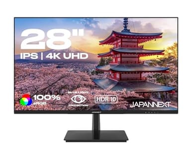 JapanNext Monitor 28" IPS 4K UHD (3840x2160) | Tecnologia HDR | Inclinazione regolabile Altoparlanti integrati Compatibilità VESA | sRGB 100% G-Sync/FreeSync | Garanzia 2 anni | JN-IPS2802UHDR