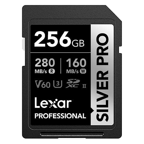 Lexar Silver Pro SD Scheda SD 256GB, Scheda di memoria UHS-II, V60, U3, C10, Scheda SDXC, Fino a 280 MB/s di lettura, per Fotografi Professionisti, Videografi, Appassionati (LSDSIPR256G-BNNAA)