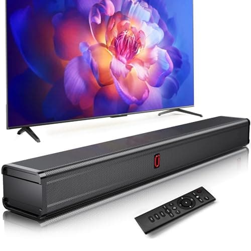 Tisco Soundbar 2.0 con Subwoofer Integrato, 120W 32", Dolby Atmos, Suono Surround 3D, Bluetooth 5.4, Ingressi HDMI/Ottico/USB/AUX, con Telecomando, Montaggio a Parete, per TV, PC, Console e Proiettori