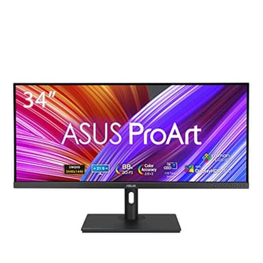 ASUS ProArt PA348CGV, Monitor Professionale 34”, Ultra-wide QHD (3440x1440), USB-C, IPS, 120Hz, 98% DCI-P3, Precisione colore DeltaE < 2, FreeSync Premium Pro, Verificato Da Calman, Regolabile, Nero