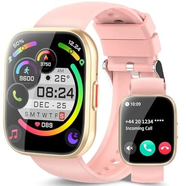 Smartwatch Uomo Donna, 1,85'' Orologio Smartwatch con Effettua/Risposta Chiamate, 112 Modalità Sportive Fitness Tracker con Sonno/Cardiofrequenzimetro, IP68 Smart Watch per Android iOS, Rosa Chiaro