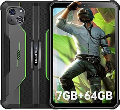 OUKITEL RT3 Rugged Tablet 2023-Android 12 7GB + 64GB 1TB TF Tablet Pc Robust-5150mAh Octa-Core Tablet Indistruttibile-8" HD+ Schermo 16MP+8MP Impermeabile IP68/69K Banda Globale Face ID Verde