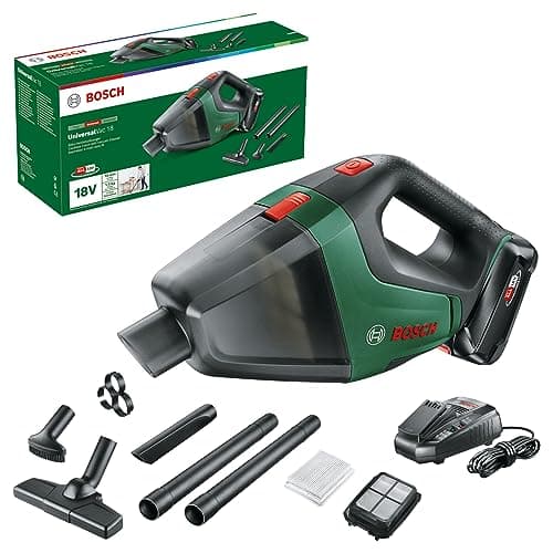 Bosch Aspiratore A Batteria Universalvac 18, Batteria Da 2.5 Ah, Sistema Da 18 V, Confezione In Cartone, Verde