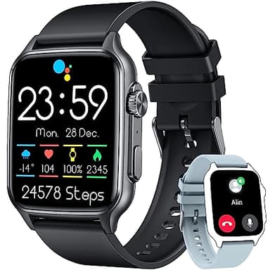 Smartwatch Uomo Orologio Fitness Tracker: 2,0'' Smart Watch Orologi con Chiamate Pressione Sanguigna Cardiofrequenzimetro Contapassi Sportivo Impermeabile Bluetooth Compatibile Android e iOS Telefono
