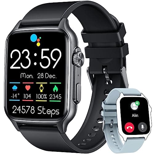 Smartwatch Uomo Orologio Fitness Tracker: 2,0'' Smart Watch Orologi con Chiamate Pressione Sanguigna Cardiofrequenzimetro Contapassi Sportivo Impermeabile Bluetooth Compatibile Android e iOS Telefono