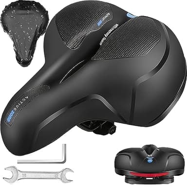 BELSVOR Sella Bici Comoda, Sella Bici con Sfera Ammortizzatore a Doppia Molla, Sella Bici in Gel Ergonomica, Sella Bici per Mountain Bike/MTB/Bici