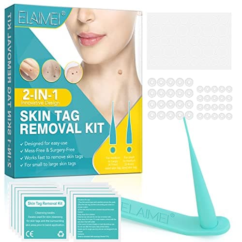 2 in 1 Skin Tag Remover, efficace e indolore Set-Safe and Easy Remove Small to Large (2mm-8mm) Size, Fall Off Kit a casa