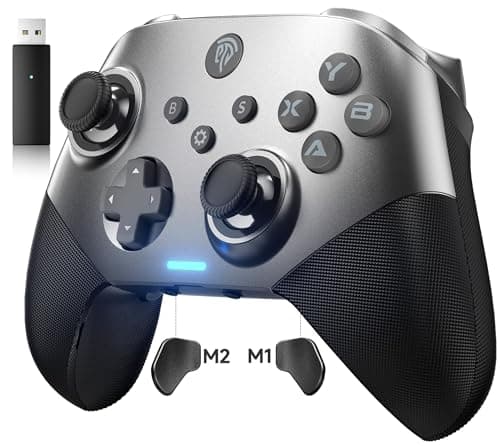 EasySMX X10 PC Controller con grilletti Hall e joystick, controller wireless Bluetooth con tasti meccanici, senza zone morte o problemi di deriva, compatibile con PC/Switch/Steam-Grigio